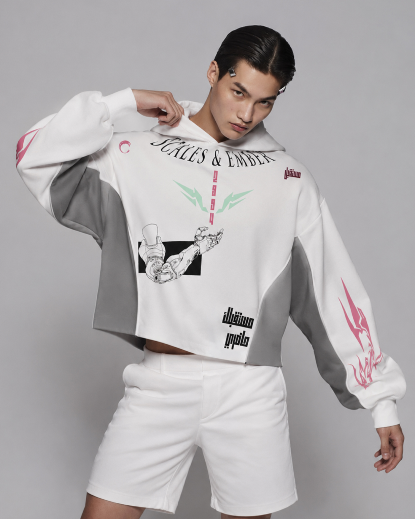 First Breath Digital Crop Hoodie