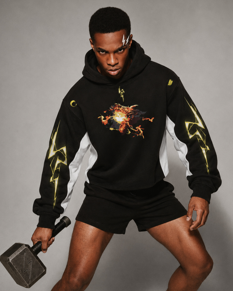 First Breath Thunder Crop Hoodie