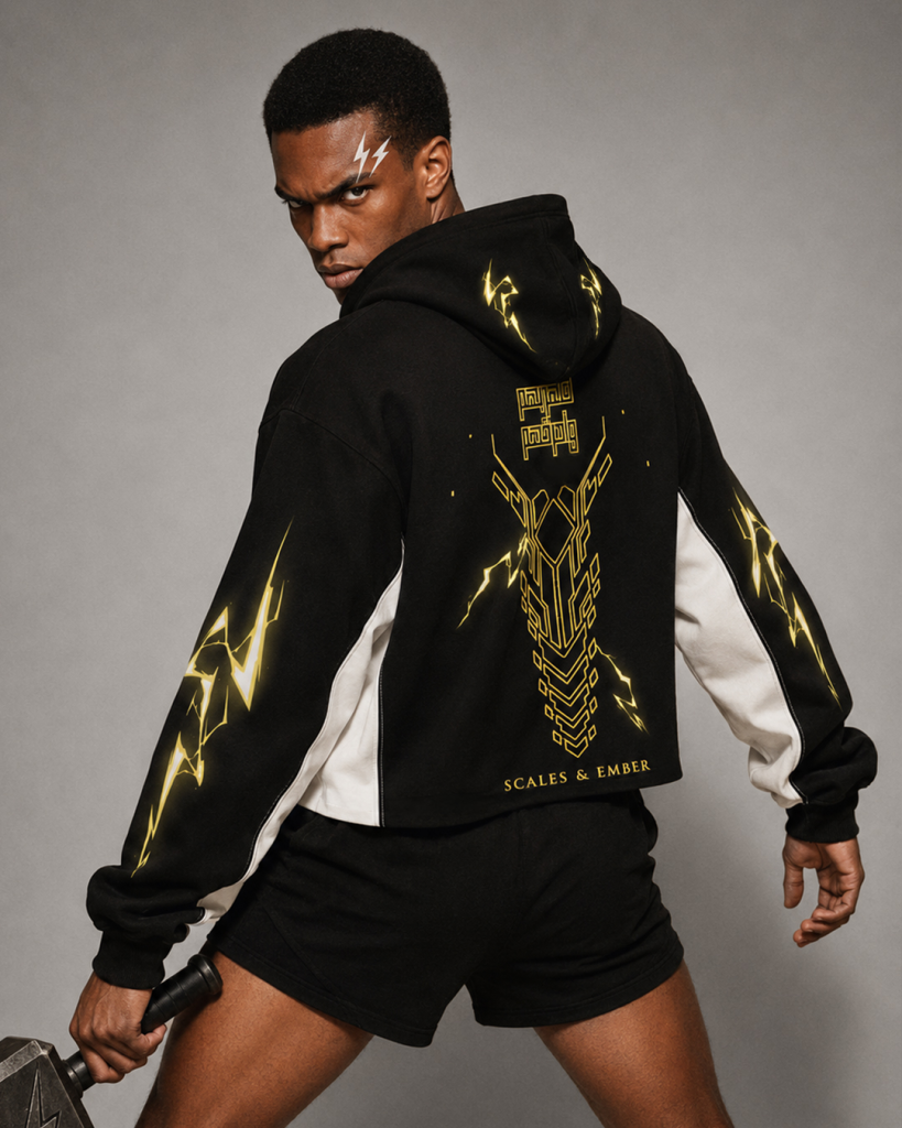 First Breath Thunder Crop Hoodie
